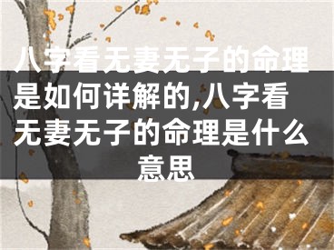八字看无妻无子的命理是如何详解的,八字看无妻无子的命理是什么意思