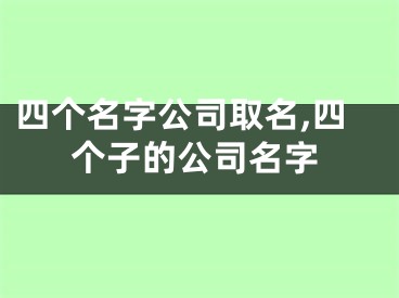 四个名字公司取名,四个子的公司名字