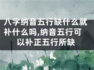 八字纳音五行缺什么就补什么吗,纳音五行可以补正五行所缺