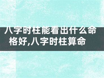 八字时柱能看出什么命格好,八字时柱算命
