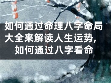 如何通过命理八字命局大全来解读人生运势,如何通过八字看命