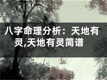 八字命理分析：天地有灵,天地有灵简谱
