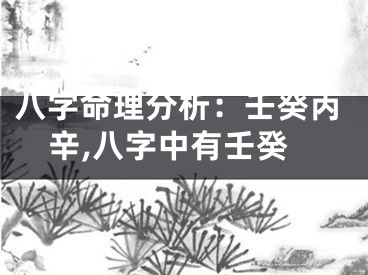 八字命理分析：壬癸丙辛,八字中有壬癸