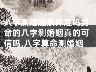 八字测婚姻条件准吗男命的八字测婚姻真的可信吗,八字算命测婚姻