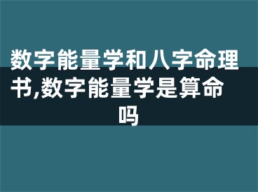 数字能量学和八字命理书,数字能量学是算命吗