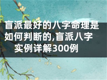 盲派最好的八字命理是如何判断的,盲派八字实例详解300例