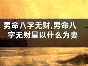 男命八字无财,男命八字无财星以什么为妻
