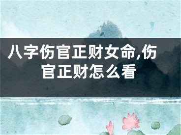 八字伤官正财女命,伤官正财怎么看