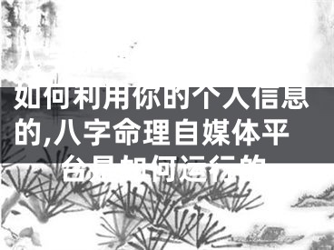 八字命理自媒体平台是如何利用你的个人信息的,八字命理自媒体平台是如何运行的