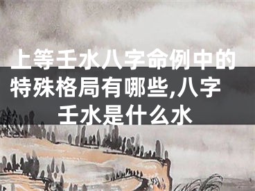上等壬水八字命例中的特殊格局有哪些,八字壬水是什么水