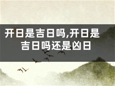 开日是吉日吗,开日是吉日吗还是凶日