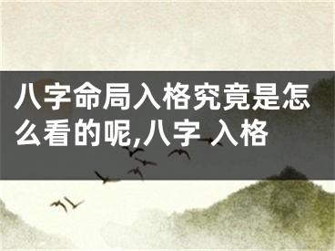 八字命局入格究竟是怎么看的呢,八字 入格