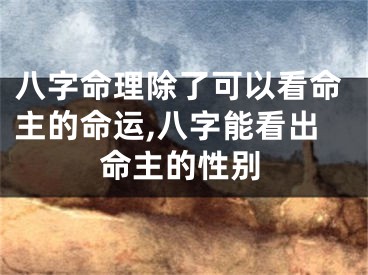 八字命理除了可以看命主的命运,八字能看出命主的性别