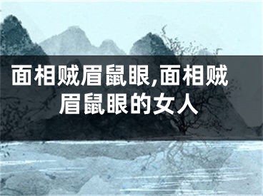 面相贼眉鼠眼,面相贼眉鼠眼的女人