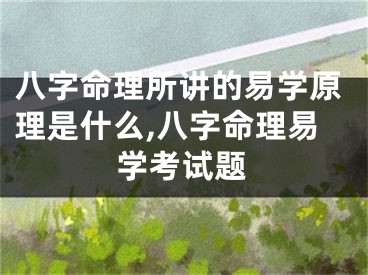 八字命理所讲的易学原理是什么,八字命理易学考试题
