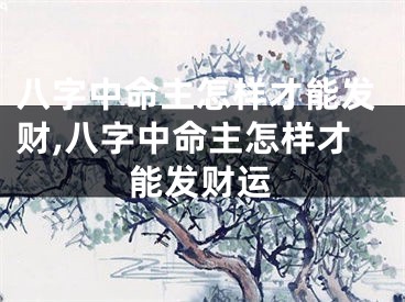 八字中命主怎样才能发财,八字中命主怎样才能发财运