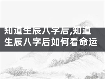 知道生辰八字后,知道生辰八字后如何看命运