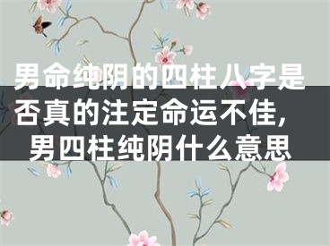 男命纯阴的四柱八字是否真的注定命运不佳,男四柱纯阴什么意思
