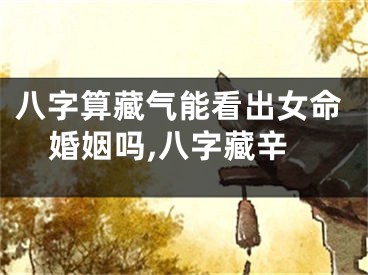 八字算藏气能看出女命婚姻吗,八字藏辛