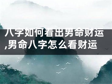 八字如何看出男命财运,男命八字怎么看财运
