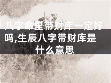 八字命里带财库一定好吗,生辰八字带财库是什么意思