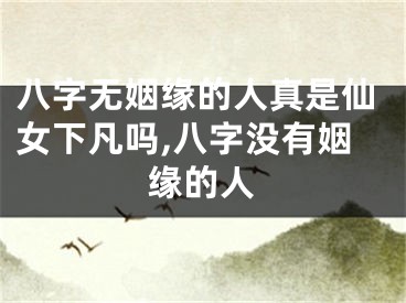 八字无姻缘的人真是仙女下凡吗,八字没有姻缘的人