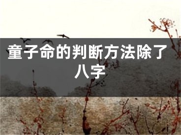 童子命的判断方法除了八字