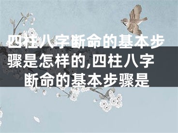 四柱八字断命的基本步骤是怎样的,四柱八字断命的基本步骤是