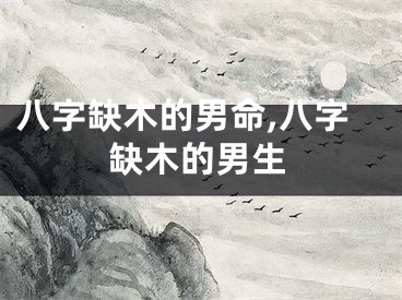 八字缺木的男命,八字缺木的男生