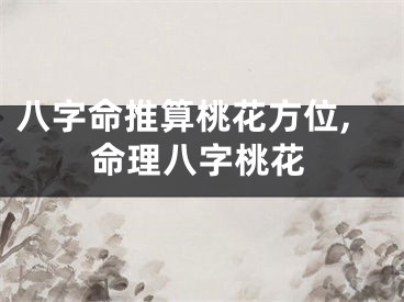 八字命推算桃花方位,命理八字桃花