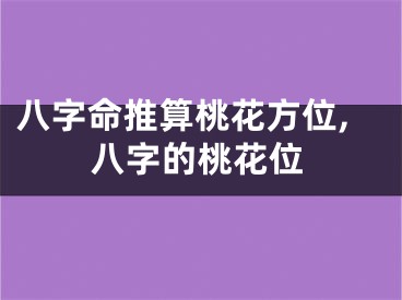 八字命推算桃花方位,八字的桃花位