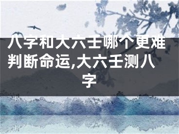 八字和大六壬哪个更难判断命运,大六壬测八字