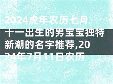 2024虎年农历七月十一出生的男宝宝独特新潮的名字推荐,2024年7月11日农历