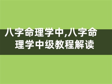 八字命理学中,八字命理学中级教程解读