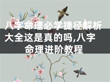 八字命理必学捷径解析大全这是真的吗,八字命理进阶教程