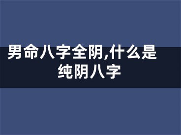男命八字全阴,什么是纯阴八字
