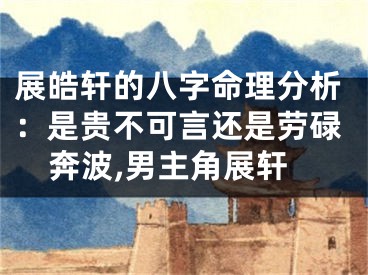 展皓轩的八字命理分析：是贵不可言还是劳碌奔波,男主角展轩