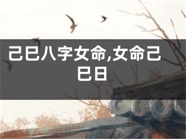 己巳八字女命,女命己巳日