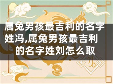 属兔男孩最吉利的名字姓冯,属兔男孩最吉利的名字姓刘怎么取