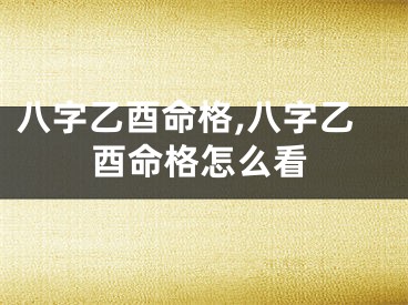 八字乙酉命格,八字乙酉命格怎么看