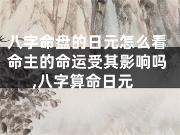 八字命盘的日元怎么看命主的命运受其影响吗,八字算命日元