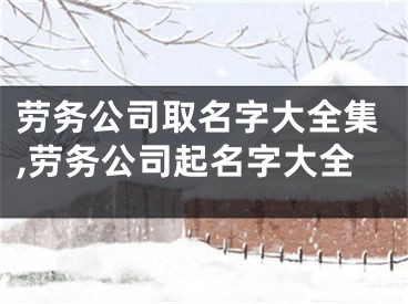 劳务公司取名字大全集,劳务公司起名字大全