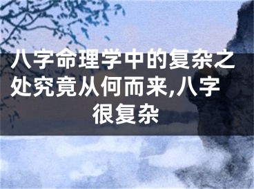 八字命理学中的复杂之处究竟从何而来,八字很复杂