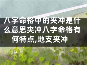 八字命格中的夹冲是什么意思夹冲八字命格有何特点,地支夹冲