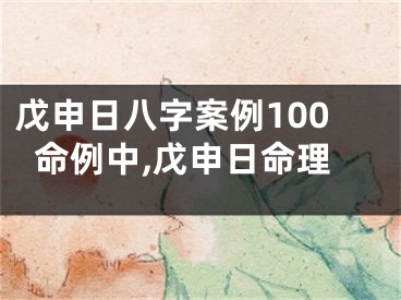 戊申日八字案例100命例中,戊申日命理