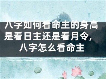 八字如何看命主的身高是看日主还是看月令,八字怎么看命主