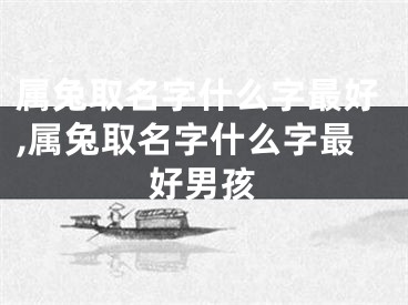 属兔取名字什么字最好,属兔取名字什么字最好男孩