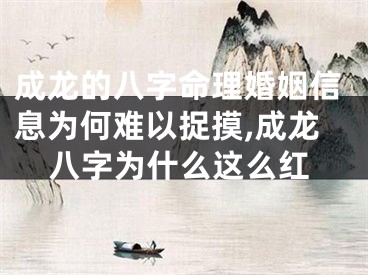 成龙的八字命理婚姻信息为何难以捉摸,成龙八字为什么这么红
