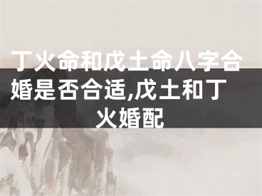 丁火命和戊土命八字合婚是否合适,戊土和丁火婚配