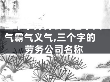 三个字劳务公司名字大气霸气义气,三个字的劳务公司名称